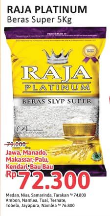 Promo Harga Raja Platinum Beras Slyp Super 5000 gr - Alfamidi