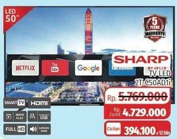 Promo Harga SHARP 2T-C50AD1i Full-HD 50"  - Lotte Grosir