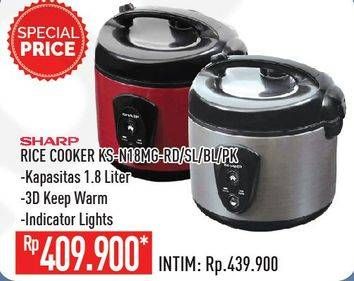 Promo Harga SHARP KS-N18MG | Rice Cooker 1.8ltr RD, SL, BL, PK  - Hypermart