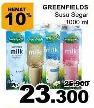 Promo Harga GREENFIELDS Fresh Milk 1000 ml - Giant