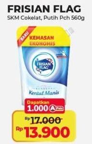 Promo Harga FRISIAN FLAG Susu Kental Manis Cokelat, Putih 560 gr - Alfamart