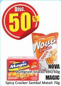 Promo Harga NOVA Multigrain Snack BBQ 60g/ MAGIC Spicy Cracker Sambal Matah 70g  - Hari Hari