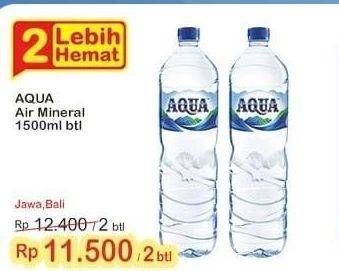 Promo Harga AQUA Air Mineral 1500 ml - Indomaret