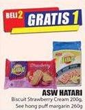 Promo Harga ASIA HATARI Biscuit Sandwich Strawberry 200gr / See Hong Puff 260gr  - Hari Hari