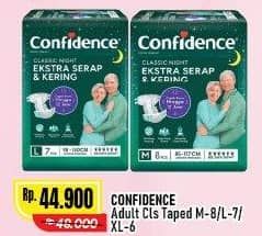 Promo Harga Confidence Adult Classic Night Ekstra Serap & Kering L7, M8, XL6 6 pcs - Alfamart