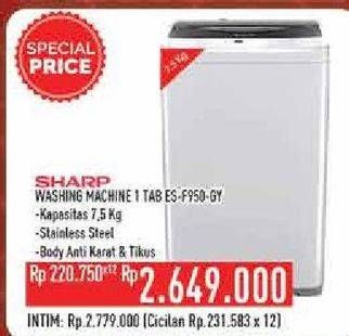 Promo Harga SHARP ES-F950P-GY | Washing Machine  - Hypermart