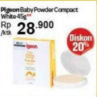 Promo Harga PIGEON Baby Powder Compact Kecuali 45 gr - Indomaret