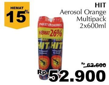 Promo Harga HIT Aerosol Orange per 2 kaleng 600 ml - Giant
