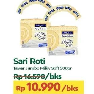 Promo Harga Sari Roti Roti Tawar Milky Soft 500 gr - TIP TOP