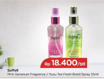 Promo Harga SOFFELL Spray Anti Nyamuk Geranium, Yuzu Tea Fresh 55 ml - TIP TOP