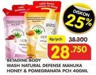 Promo Harga BETADINE Body Wash Natural Defense Manuka Honey, Pomegranate 400 ml - Superindo