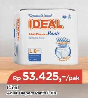 Promo Harga Ideal Adult Diapers Pants L8 8 pcs - TIP TOP