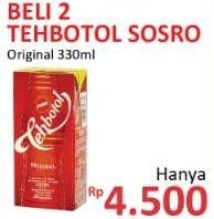 Promo Harga Sosro Teh Botol Original per 2 pcs 330 ml - Alfamidi