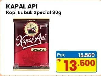 Promo Harga Kapal Api Kopi Bubuk Special 90 gr - Indomaret
