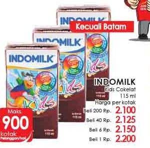 Promo Harga INDOMILK Susu UHT Kids Cokelat 115 ml - LotteMart