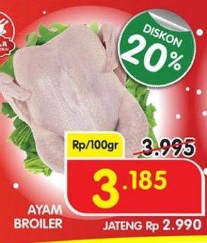 Promo Harga Ayam Broiler per 100 gr - Superindo