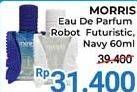 Promo Harga Morris Eau De Parfum Robot Futuristic, Navy 60 ml - Alfamidi