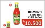 Promo Harga DEL MONTE Sauce Extra Hot Chilli, Chilli 340 ml - Alfamidi