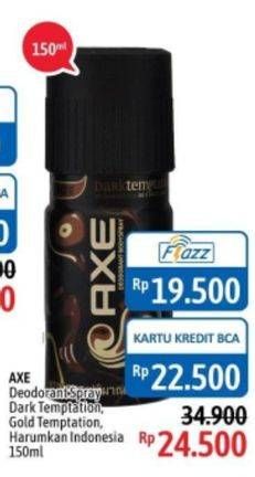 Promo Harga AXE Deo Spray Dark Temptation, Gold Temptation, Harumkan Indonesia 150 ml - Alfamidi