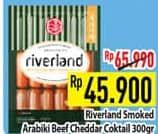 Promo Harga Riverland Sausage Smoked Arabiki Beef Cheddar 300 gr - Hypermart