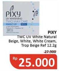 Promo Harga PIXY UV Whitening Two Way Cake White, White Cream, Natural White, Beige, Trop Beige 12 gr - Alfamidi