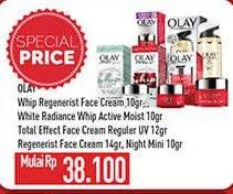 Promo Harga OLAY Whip Regenerist/OLAY Whip White Radiance/OLAY Total Effects 7 in 1 Anti Ageing Day Cream/OLAY Regenerist Micro Sculpting Cream Night/OLAY Regenerist Moisturiser Micro Sculpting Cream  - Hypermart