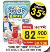 Promo Harga Sweety Silver Pants M60, XL44, L54 44 pcs - Superindo