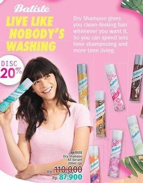 Promo Harga BATISTE Dry Shampoo All Variants 200 ml - LotteMart