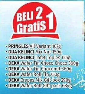 Promo Harga Produk Beli 2 GRATIS 1: Pringles / Dua Kelinci / Deka Wafer  - Lotte Grosir