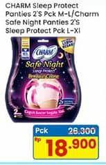 Promo Harga Charm Sleep Protect Plus Panties L-XL 2 pcs - Indomaret