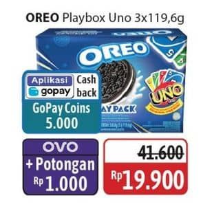 Promo Harga Oreo Biskuit Vanilla Choco Playpack per 3 bungkus 119 gr - Alfamidi