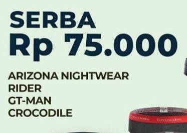 Promo Harga Arizona Nightware/Rider/GT-Man/Crocodile Men Underware  - Carrefour
