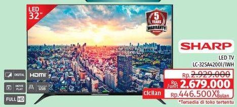 Promo Harga SHARP LC-32SA4200i | LED TV  - Lotte Grosir