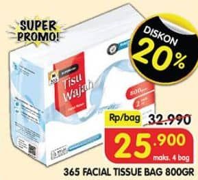 Promo Harga 365 Facial Tissue 800 gr - Superindo