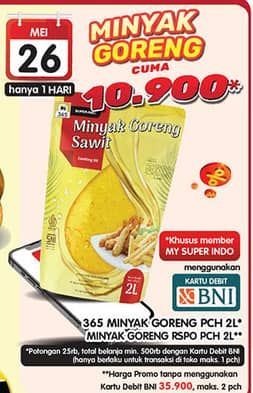 Promo Harga 365 Minyak Goreng 1000 ml - Superindo