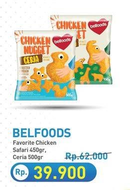 Promo Harga Belfoods Nugget Chicken Nugget Safari, Chicken Nugget Ceria 450 gr - Hypermart