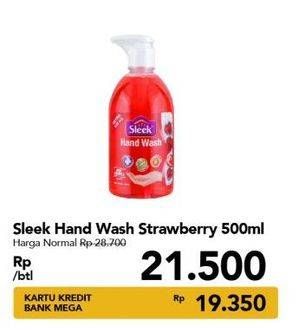 Promo Harga SLEEK Hand Wash Antibacterial Strawberry 500 ml - Carrefour