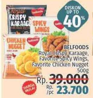 Promo Harga Belfoods Royal Chicken Karage/Favorite Spicy Wings/Favorite Chicken Nugget  - LotteMart