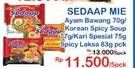 SEDAAP Mie Korean Spicy Soup/ Ayam Bawang/ Kari Spesial/ Laksa 5s
