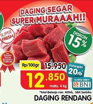 Promo Harga Daging Rendang Sapi per 100 gr - Superindo