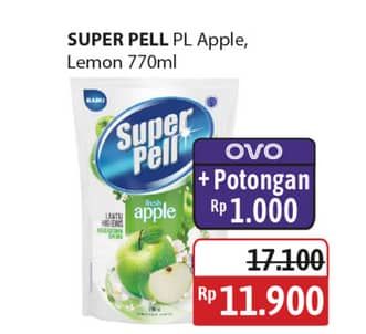 Promo Harga Super Pell Pembersih Lantai Fresh Apple, Lemon Ginger 770 ml - Alfamidi