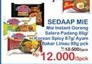 SEDAAP Korean Spicy Chicken/ Salero Padang/ Ayam Bakar Limau 5s
