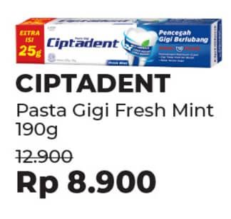 Promo Harga Ciptadent Pasta Gigi Maxi 12 Plus Fresh Mint 190 gr - Alfamidi