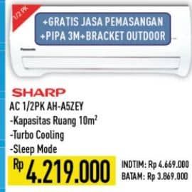 Promo Harga Sharp AH-A5ZEY | AC Standard 1/2PK  - Hypermart