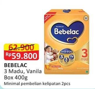 Promo Harga BEBELAC 3 Susu Pertumbuhan Madu, Vanila 400 gr - Alfamart