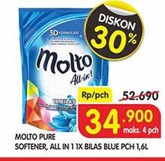 Promo Harga MOLTO Softener Ultra Pure, All In 1 1600 ml - Superindo