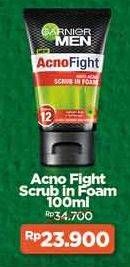 Promo Harga GARNIER MEN Acno Fight Facial Foam Anti-Acne Scrub 100 ml - Alfamidi