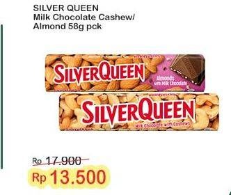 Promo Harga Silver Queen Chocolate Cashew, Almonds 58 gr - Indomaret