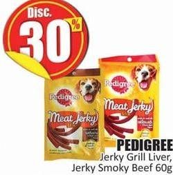 Promo Harga PEDIGREE Meat Jerky Grill Liver, Smoky Beef 60 gr - Hari Hari