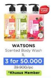 Promo Harga Watsons Scented Body Wash 1000 ml - Watsons